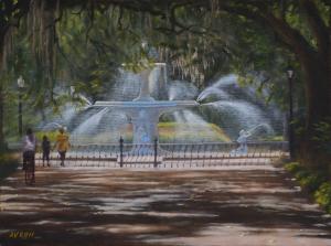 Forsyth Park Fountain In Savannah Georgia By Alex Vishnevsky